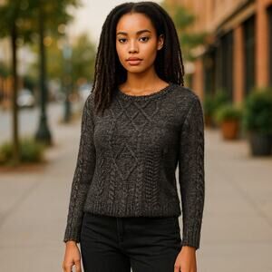 Eyelash Sweater in Black by PARKHURST Soft & Silky ~ Women's Size MEDIUM